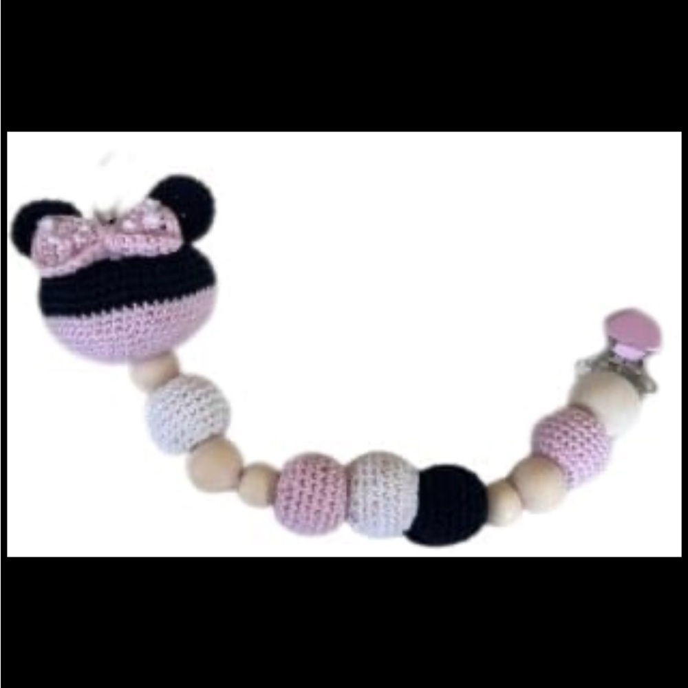 Minnie Mouse Baby Pacifier Holder/Stroller Toy